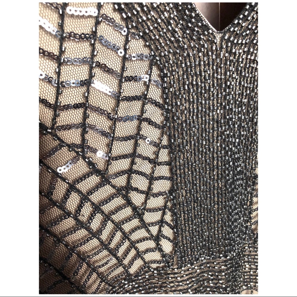 Tea Length Sequin Dress With Frills View 6